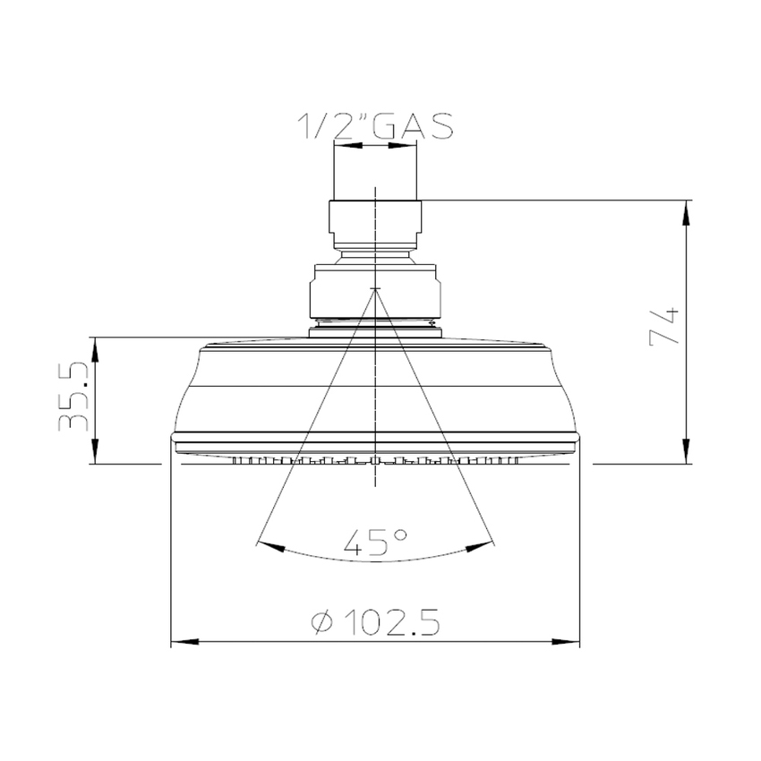 Immagine di Bossini LIBERTY LINE soffione Classic/1 Ø 11 cm, con snodo, attacchi da 1/2" F, finitura cromo I00226000030005
