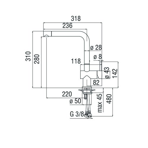 Immagine di Nobili LIVE miscelatore monocomando H.31 cm per lavello, finitura polar white LV00113WM