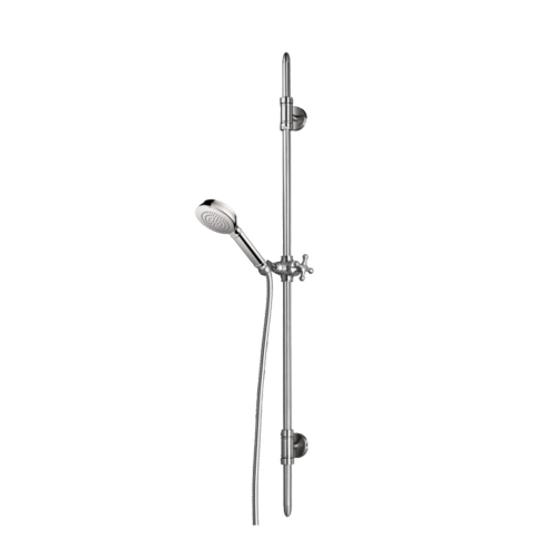 Immagine di Bossini LIBERTY LINE asta murale H.113.4 cm, con supporti regolabili, doccetta Classic/1 e flessibile 175 cm, finitura cromo D19004600030009