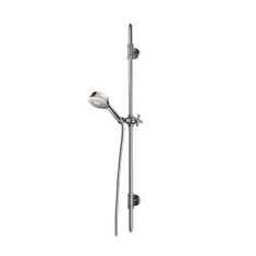 Immagine di Bossini LIBERTY LINE asta murale H.113.4 cm, con supporti regolabili, doccetta Classic e flessibile 175 cm, finitura cromo D19003600030009