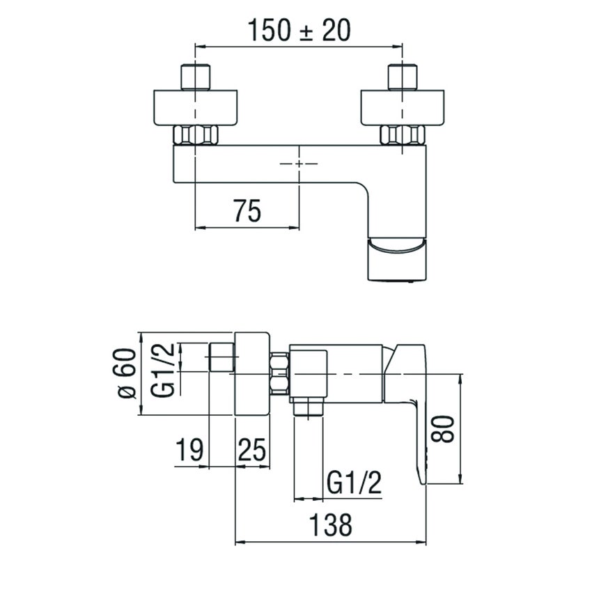 Immagine di Nobili NEW ROAD miscelatore doccia monocomando esterno, finitura cromo RD00130CR