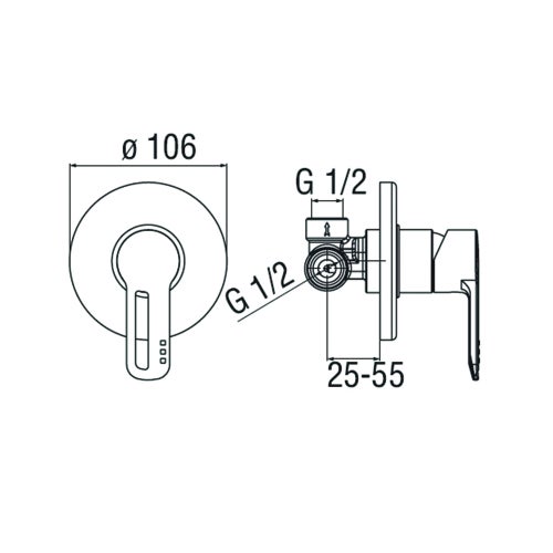 Immagine di Nobili NEW ROAD miscelatore doccia monocomando Ø 11 cm incasso a 1 via, finitura cromo RD00108CR