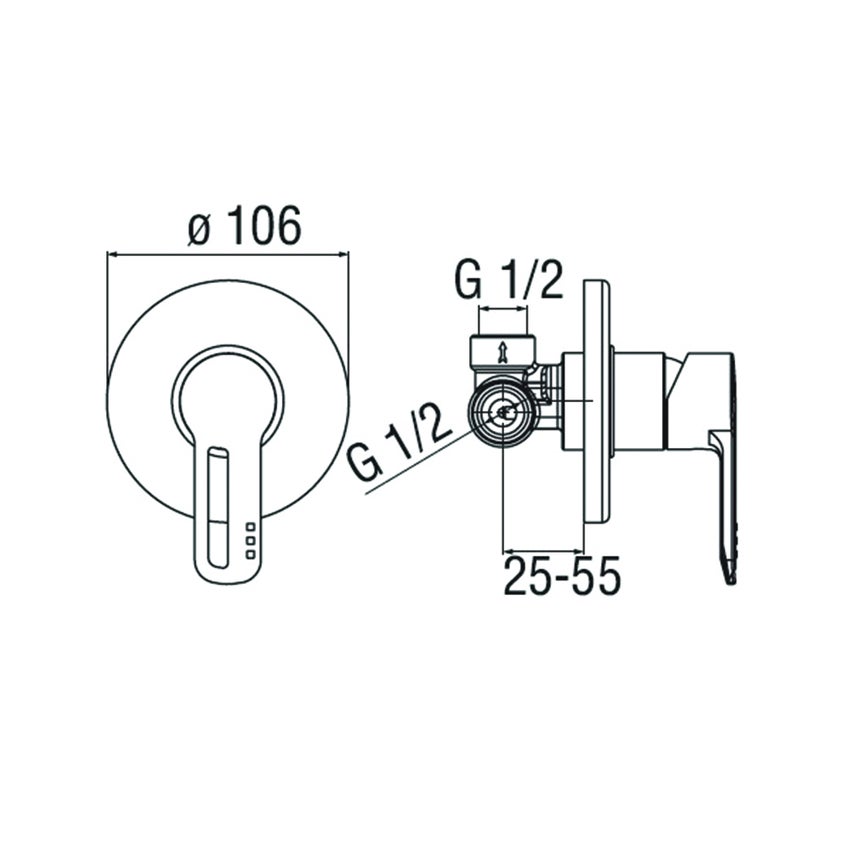 Immagine di Nobili NEW ROAD miscelatore doccia monocomando Ø 11 cm incasso a 1 via, finitura cromo RD00108CR