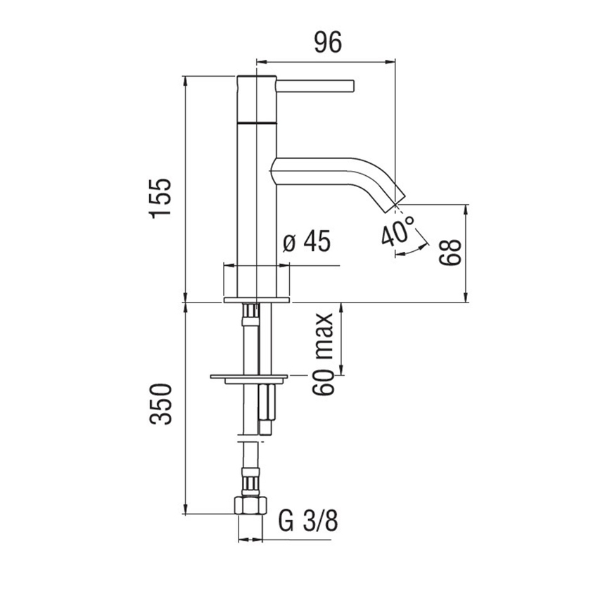 Immagine di Nobili LIVE Rubinetto lavabo monoacqua, finitura cromo LV00236CR