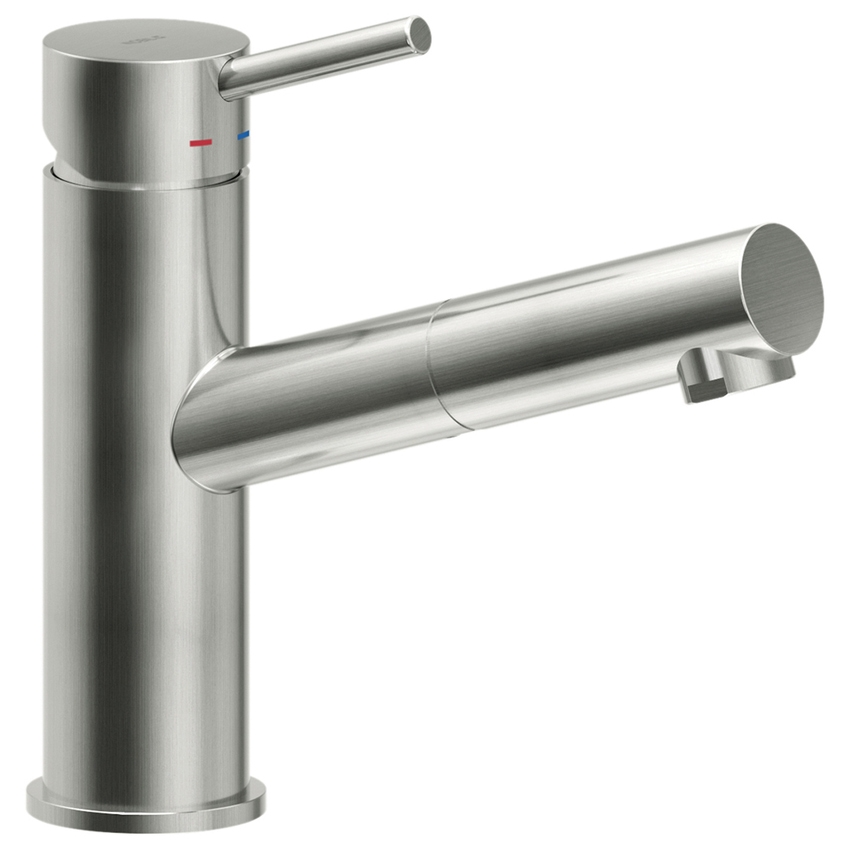 Immagine di Nobili LIVE miscelatore lavabo monocomando con doccetta estraibile, finitura inox LV00118/40IX