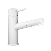 Immagine di Nobili LIVE miscelatore lavabo monocomando con doccetta estraibile, finitura polar white LV00118/40WM