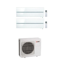 Immagine di Mitsubishi MSZ-LN Kirigamine Style R32 Climatizzatore a parete dual split inverter Wi-Fi, bianco | unità esterna 6.8 kW unità interne 9000+18000 BTU MXZ-3F68VF-MSZ-LN[25|50]VG2V