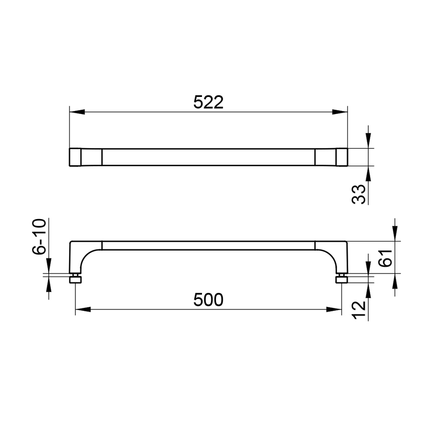 Immagine di Keuco EDITION 11 maniglia L.52 cm, per anta doccia, con contropiastre, finitura cromo 11108010501