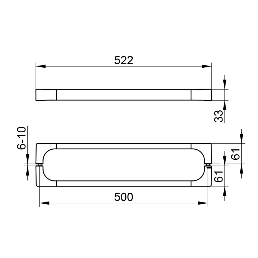 Immagine di Keuco EDITION 11 maniglia doppia L.52 cm, per anta doccia, finitura cromo 11108010503