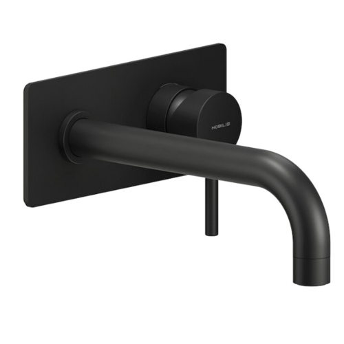 Immagine di Nobili LIVE miscelatore lavabo solo parte esterna monocomando a parete, colore mora finitura opaco LV00198BM