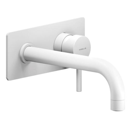 Immagine di Nobili LIVE miscelatore lavabo solo parte esterna monocomando a parete, finitura polar white LV00198WM
