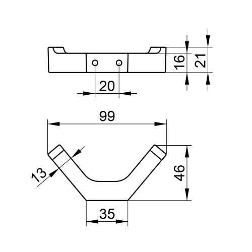 Immagine di Keuco EDITION 11 appendiabiti doppio, finitura cromo 11115010000