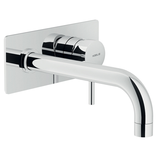 Immagine di Nobili LIVE miscelatore lavabo solo parte esterna monocomando a parete bocca lunga P.20 cm, finitura cromo LV00198/1CR