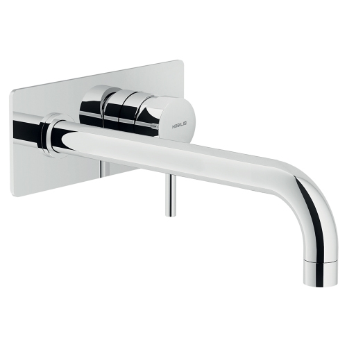 Immagine di Nobili LIVE miscelatore lavabo solo parte esterna monocomando a parete bocca lunga P.25 cm, finitura cromo LV00198/2CR