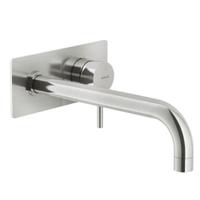 Immagine di Nobili LIVE miscelatore lavabo solo parte esterna monocomando a parete bocca lunga P.25 cm, finitura inox LV00198/2IX