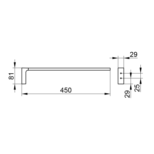 Immagine di Keuco EDITION 11 portasalviette P.45 cm singolo fisso, finitura cromo 11120010000