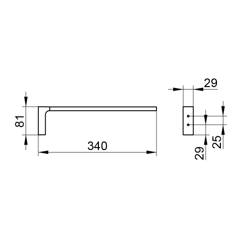 Immagine di Keuco EDITION 11 portasalviette P.34 cm singolo fisso, finitura cromo 11122010000