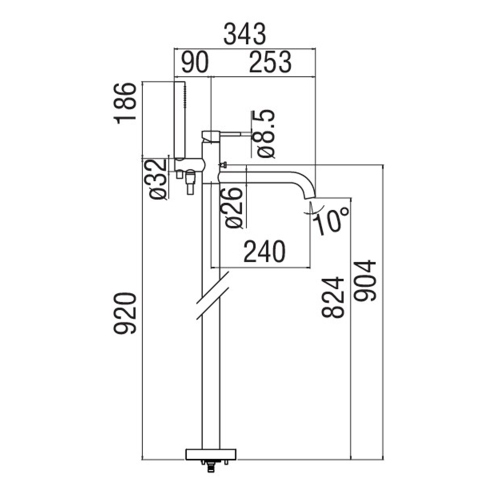 Immagine di Nobili LIVE miscelatore vasca solo parte esterna monocomando a 2 vie, finitura cromo WE00180/TCR