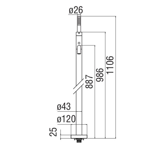 Immagine di Nobili LIVE miscelatore vasca solo parte esterna monocomando a 2 vie, finitura cromo WE00180/TCR
