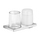 Keuco EDITION 11 supporto doppio completo di 1 bicchiere in vetro soffiato e 1 spandisapone con erogatore per sapone liquido, finitura cromo 11153019000