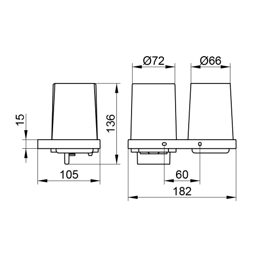 Immagine di Keuco EDITION 11 supporto doppio completo di 1 bicchiere in vetro soffiato e 1 spandisapone con erogatore per sapone liquido, finitura cromo 11153019000