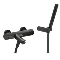 Immagine di Nobili LIVE miscelatore vasca monocomando esterno con set doccia, colore mora finitura opaco LV00110BM