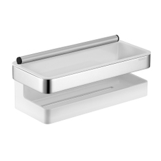 Immagine di Keuco bacinella estraibile in acrilico, resistente al sapone, infrangibile e resistente ai raggi UV, con tergivetro incluso, finitura cromo/bianco 12759170000