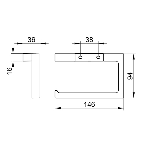 Immagine di Keuco EDITION 11 portarotolo aperto, per larghezza rotoli 10-12 cm, colore nero finitura spazzolato 11162130000