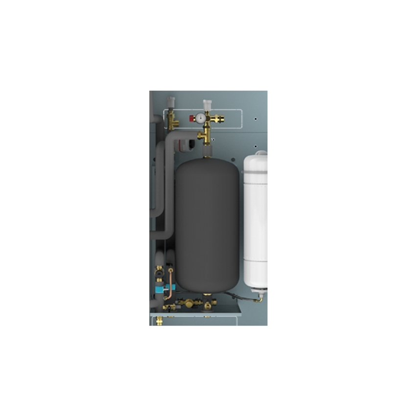 Immagine di Daikin Kit idraulico preassemblato include vaso d’espansione 12 litri, valvola sicurezza sanitario 6 bar, miscelatrice termostatica ACS, valvola bypass e accumulo inerziale 28 litri IT.IDRAULICOMB