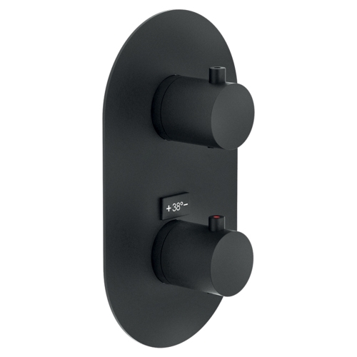 Immagine di Nobili LIVE miscelatore doccia solo parte esterna con termostatico a 1 via, colore mora finitura opaco WE00101/TBM