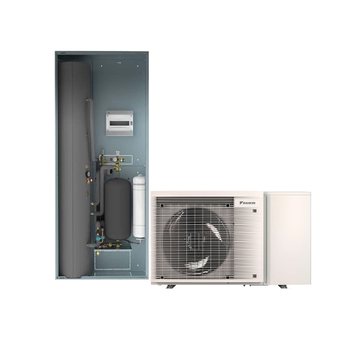 Immagine di Daikin ALTHERMA IN-WALL FULL ELECTRIC MONOBLOC pompa di calore monoblocco 4 kW per riscaldamento, raffrescamento, produzione ACS | armadio da incasso, bollitore ACS, kit idraulico, resistenza elettrica e valvola 3 vie EBLA04EV3+KIT-IN-WALL