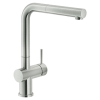 Immagine di Nobili LIVE miscelatore monocomando per lavello con doccetta monogetto estraibile, finitura inox LV00117/1IX