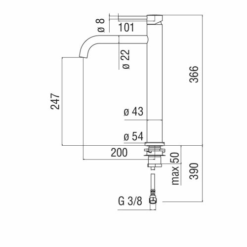 Immagine di Nobili LIVE miscelatore monocomando H.37 cm per lavello, finitura cromo LV00713CR