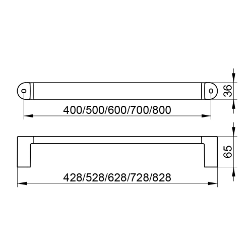 Immagine di Keuco ELEGANCE maniglione L.93 cm, per montaggio orizzontale o verticale, con terzo fissaggio a parete, finitura cromo 31601010900
