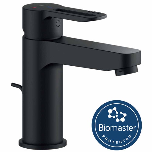 Immagine di Nobili NEW ROAD miscelatore lavabo monocomando a risparmio idrico ed energetico e trattamento antibatterico Biomaster, finitura velvet black RDH00118/1NBBM