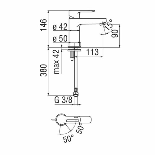 Immagine di Nobili NEW ROAD miscelatore lavabo monocomando a risparmio idrico ed energetico senza scarico, finitura cromo RDH00118/2CR