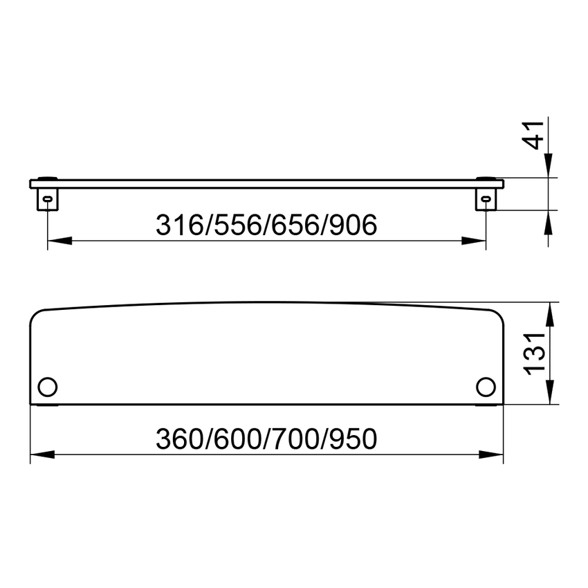 Immagine di Keuco ELEGANCE mensola L.36 cm, singola, in cristallo trasparente 11610009300