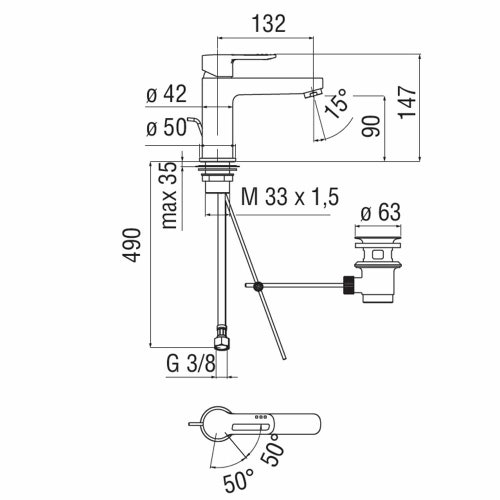 Immagine di Nobili NEW ROAD miscelatore lavabo monocomando bocca lunga a risparmio idrico ed energetico, finitura cromo RDH00118/20CR