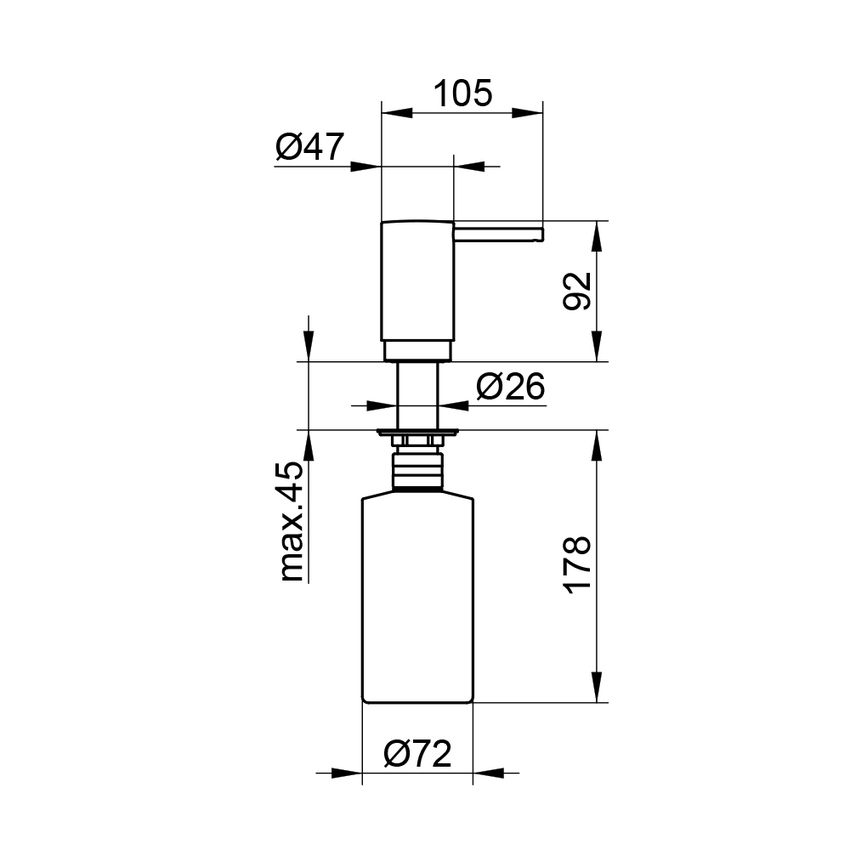 Immagine di Keuco ELEGANCE spandisapone per incasso nel lavabo o nel piano top, capienza 500 ml, finitura cromo 11649010101