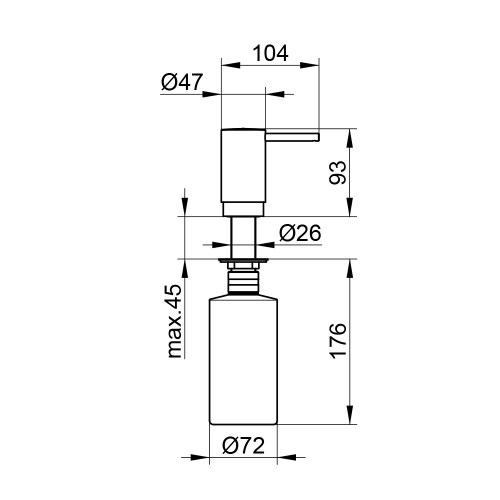 Immagine di Keuco ELEGANCE spandisapone a schiuma, per incasso nel lavabo o nel piano top, capienza 500 ml, finitura cromo 11649010100