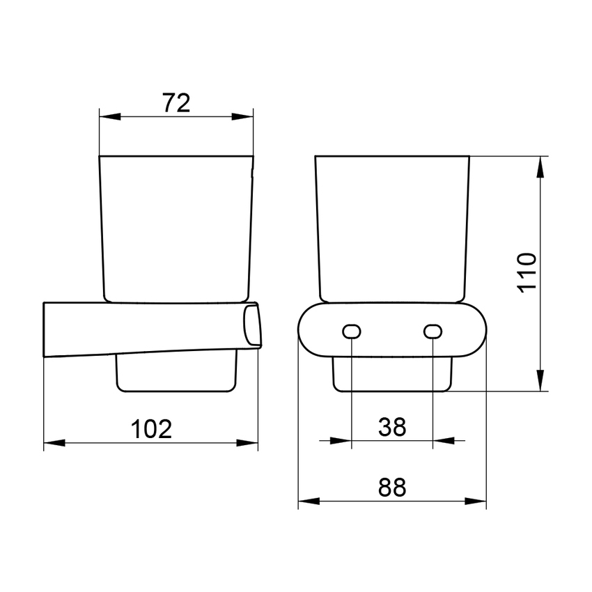 Immagine di Keuco ELEGANCE portabicchiere, completo di bicchiere in cristallo satinato, finitura cromo 11650019000