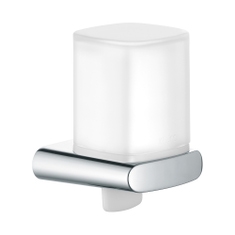 Immagine di Keuco ELEGANCE spandisapone in cristallo satinato completo di supporto ed erogatore per sapone liquido, finitura cromo 11652019000