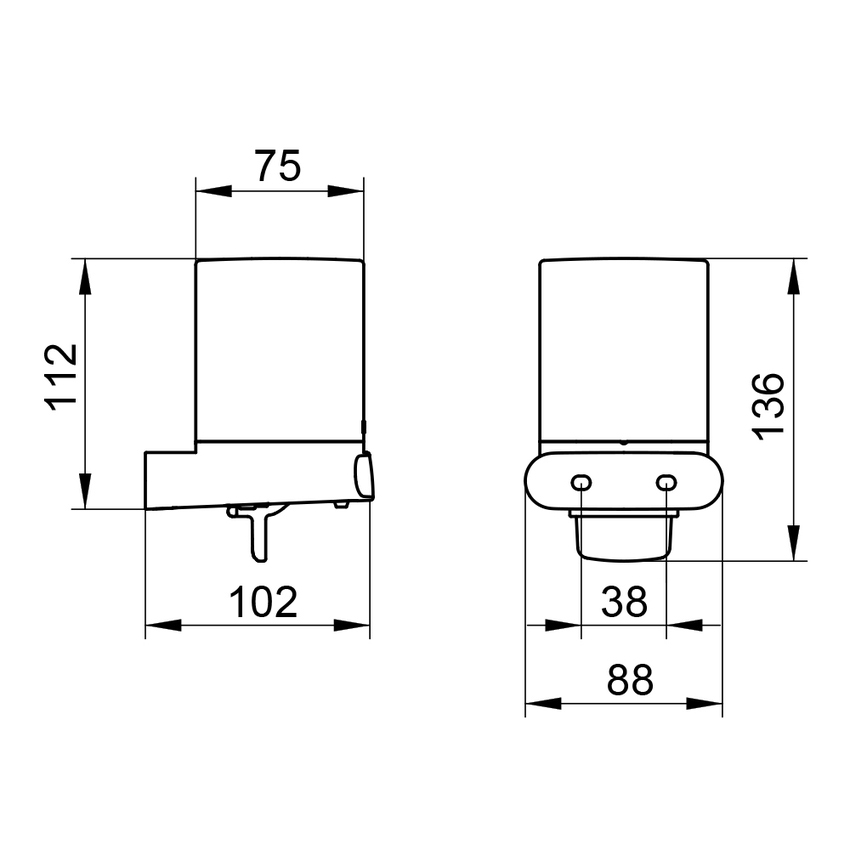 Immagine di Keuco ELEGANCE spandisapone in cristallo satinato completo di supporto ed erogatore per sapone liquido, finitura cromo 11652019000