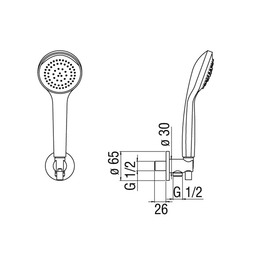 Immagine di Nobili NEW ROAD set doccia con presa acqua, finitura cromo AD146/35CR