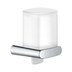 Immagine di Keuco ELEGANCE spandisapone in acrilico, completo di supporto ed erogatore per sapone liquido, finitura cromo 11652010100