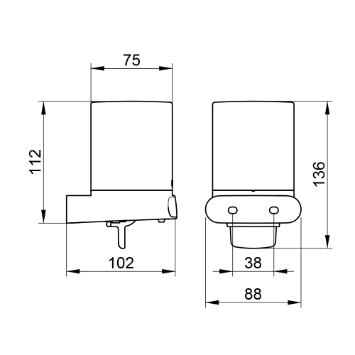 Immagine di Keuco ELEGANCE spandisapone in acrilico, completo di supporto ed erogatore per sapone liquido, finitura cromo 11652010100