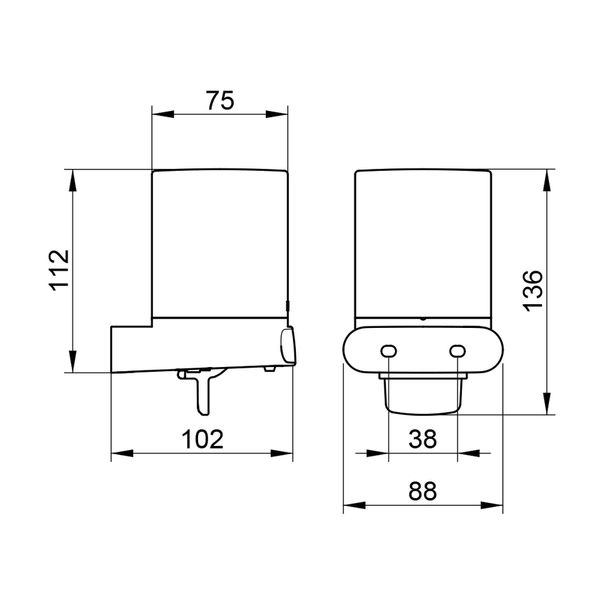 Immagine di Keuco ELEGANCE spandisapone in acrilico, completo di supporto ed erogatore per sapone liquido, finitura cromo 11652010100