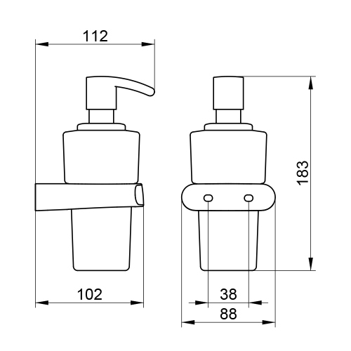 Immagine di Keuco ELEGANCE spandisapone P.11 cm a schiuma, con bicchiere in cristallo satinato, completo di supporto ed erogatore, per detergente a schiuma, finitura cromo 11653019000