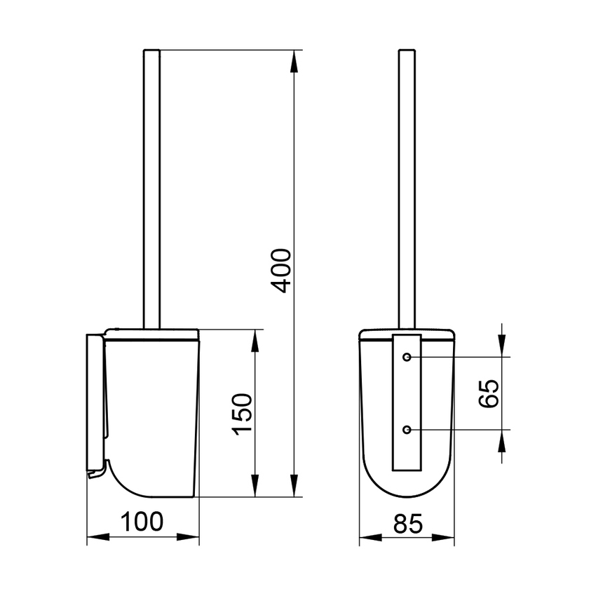 Immagine di Keuco ELEGANCE portascopino con bacinella in acrilico satinato, asta con scovolo, scovolo di ricambio e coperchio finitura cromo 11664010100