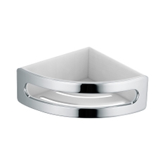 Immagine di Keuco ELEGANCE cestino angolare, con bacinella estraibile colore bianco, per doccia, finitura cromo 11657010000